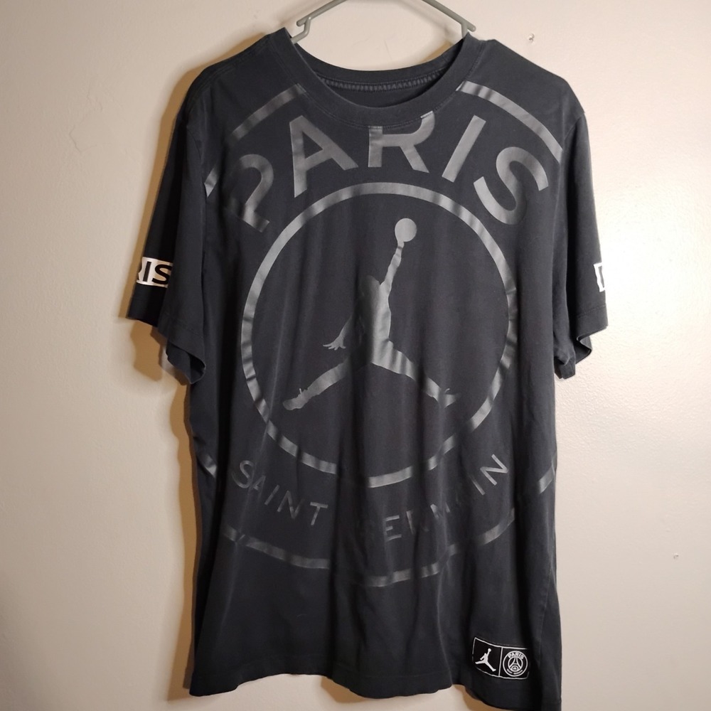 Michael Jordan St.Germain Paris  Air Hang Print, Mens Large Black T, #23 #Goat - Picture 4 of 10
